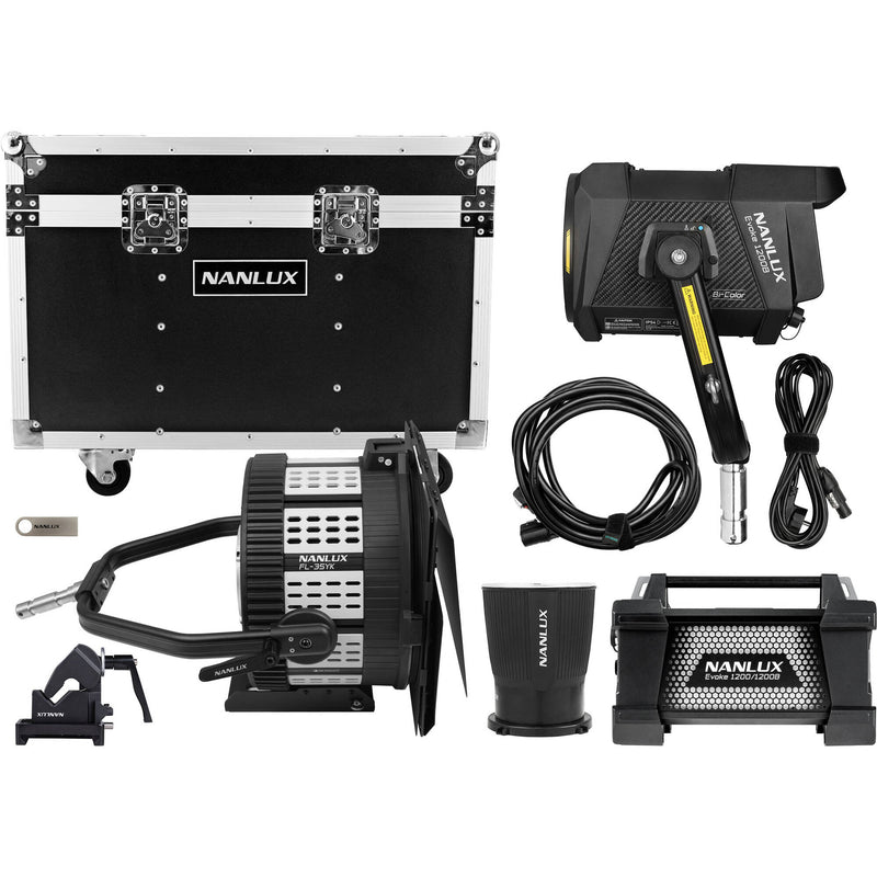 Nanlux Evoke 1200B Spot Light with FL-35YK Fresnel Lens and Flight Case