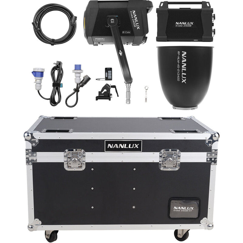 Nanlux Evoke 2400B Bi-Colour Spot Light with Reflector 45° in Flight Case