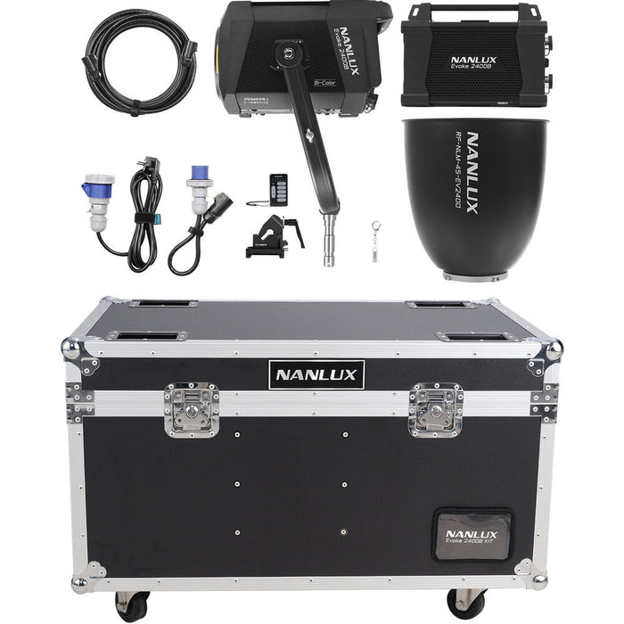 Nanlux Evoke 2400B Bi-Colour Spot Light with Reflector 45° in Flight Case
