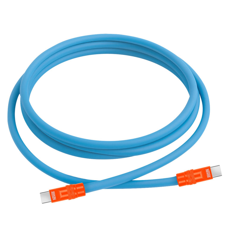 Newell USB-C - USB-C 100 W cable, 2 m, Silicone, Blue-Orange