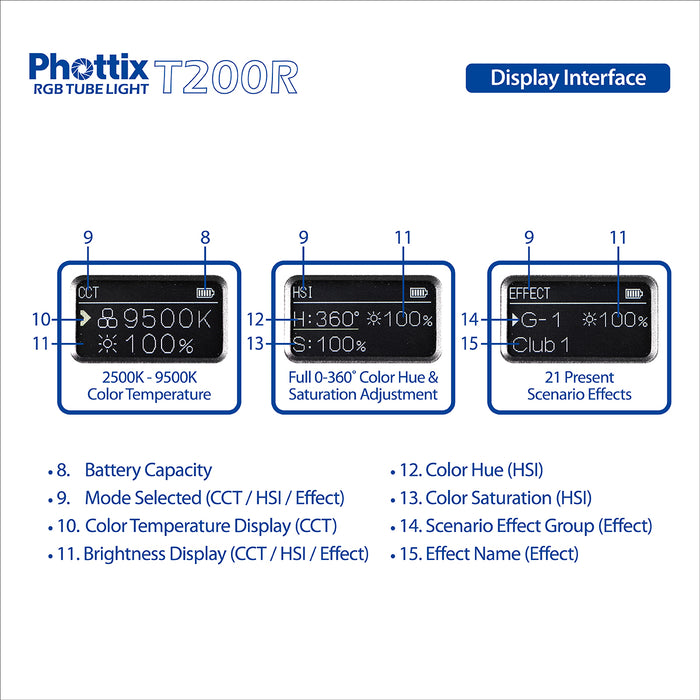 Phottix T200R RGB LED Tube Light