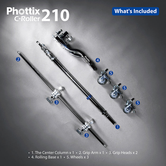 Phottix C-Roller 210 Rolling C-Stand 210cm