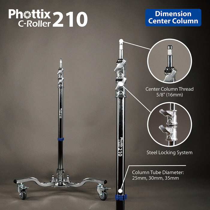 Phottix C-Roller 210 Rolling C-Stand 210cm