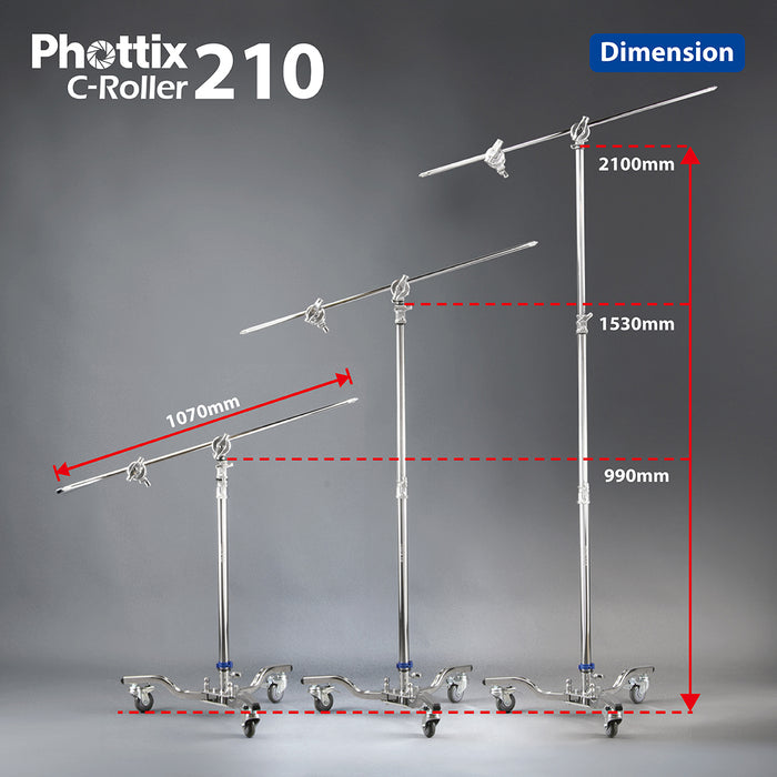 Phottix C-Roller 210 Rolling C-Stand 210cm