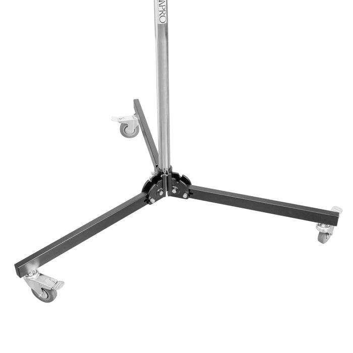 Pixapro 225cm Wheeled Column Light Stand with Adjustable Grip Handle Support