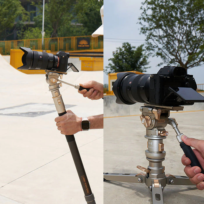 Harlowe Rocket Carbon Fibre Camera Tripod, Monopod & Light Stand with Fluid Head