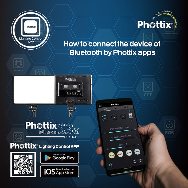 Phottix Nuada S3a Bi-Colour 40W Video LED Twin Kit with App Control