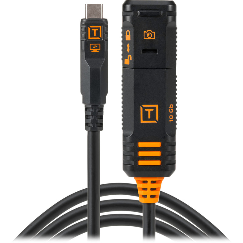 Tether Tools TetherPro Optima 10G USB-C TetherBoost Locking Extension Cable 16’ (4.8m) Black
