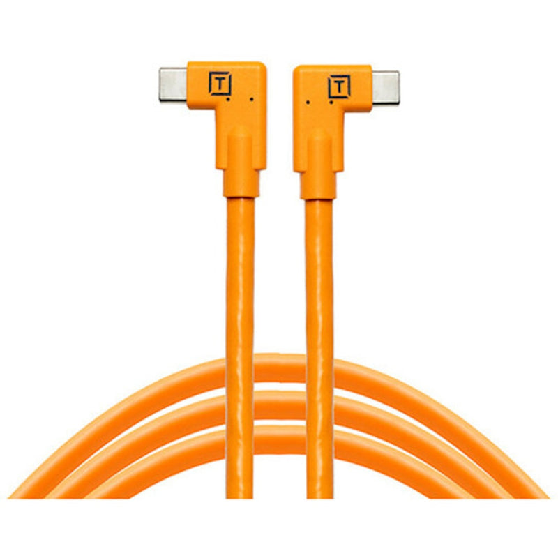 TetherGuard LeverLock Plate & TetherPro USB-C Dual Right Angle 15' (4.6m) Cable Kit Orange