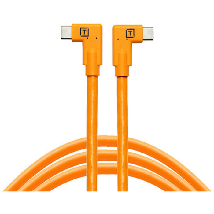 TetherGuard LeverLock Plate & TetherPro USB-C Dual Right Angle 15' (4.6m) Cable Kit Orange