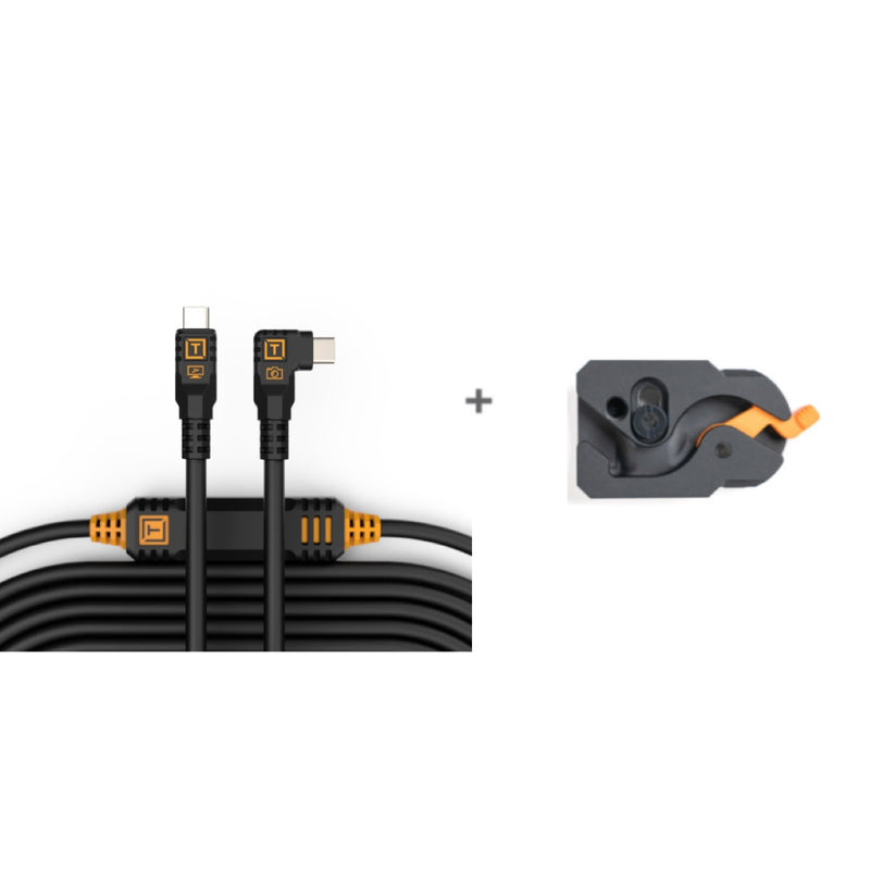 TetherGuard LeverLock Plate & TetherPro USB-C 31' (9.4m) Cable Kit Black