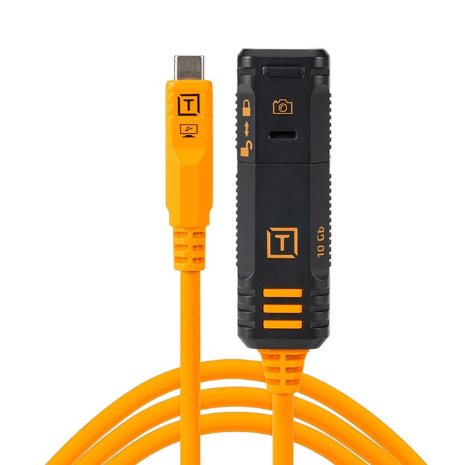 Tether Tools TetherPro Optima 10G USB-C TetherBoost Locking Extension Cable 16’ (4.8m) Orange