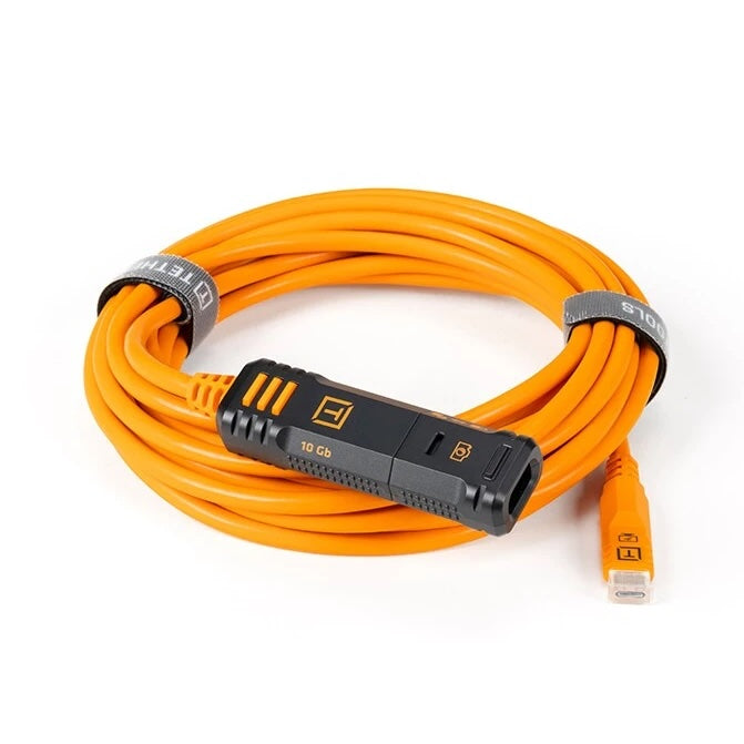 Tether Tools TetherPro Optima 10G USB-C TetherBoost Locking Extension Cable 16’ (4.8m) Orange