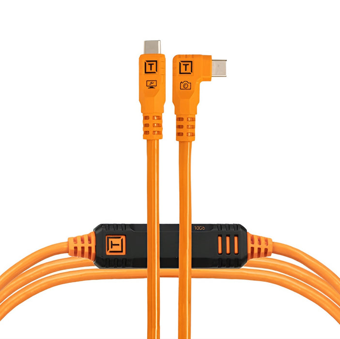 Tether Tools TetherPro Optima 10G USB-C Right Angle 15' (4.6m) Cable Orange