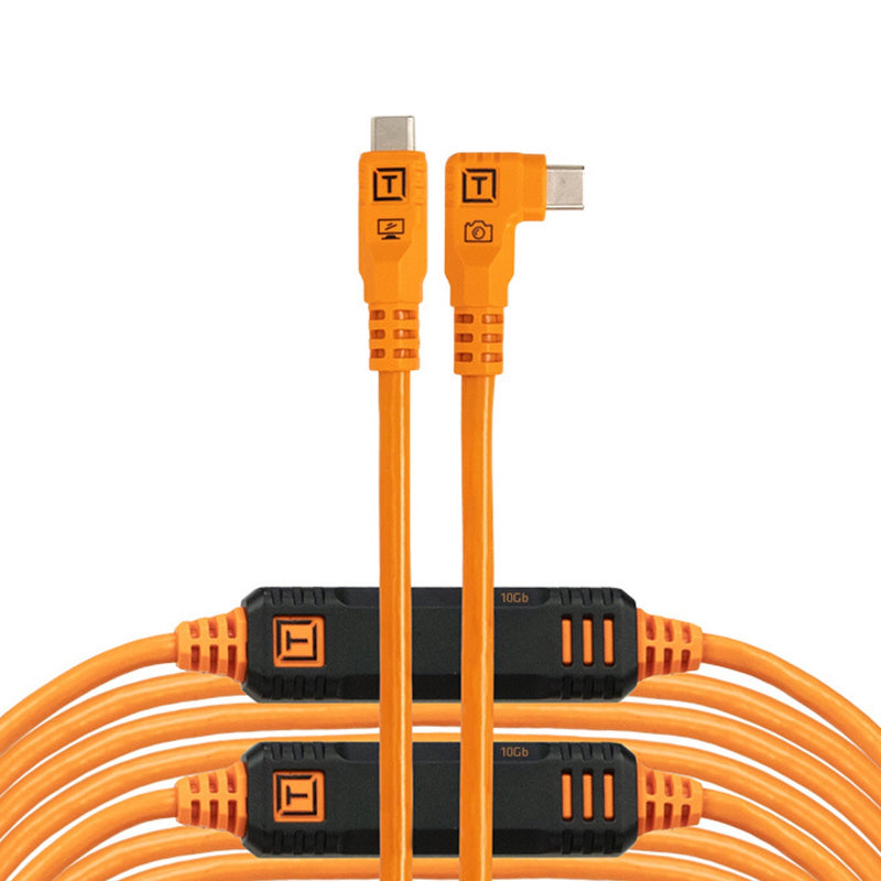 Tether Tools TetherPro Optima 10G USB-C Right Angle 31' (9.4m) Cable Orange