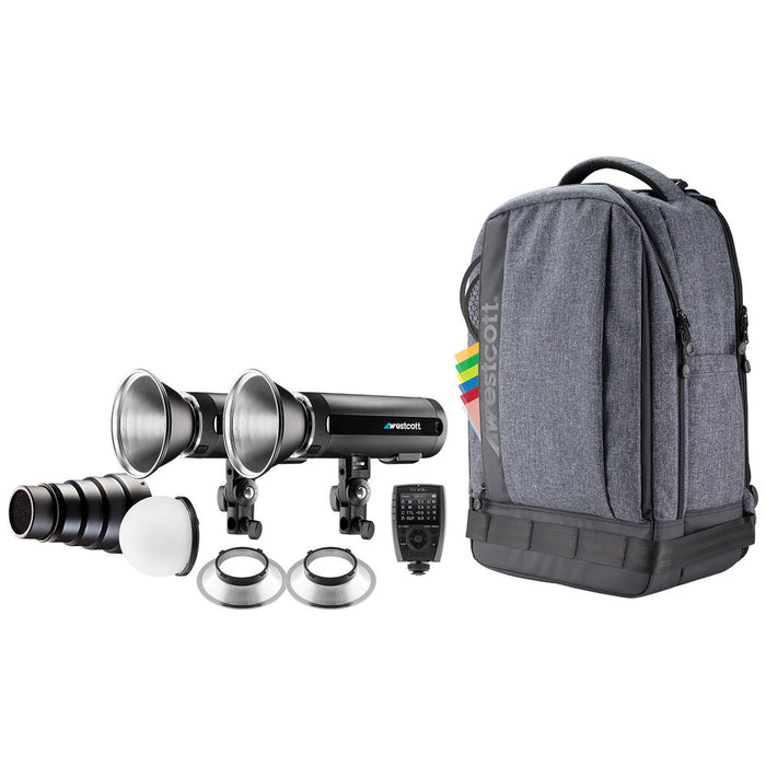 Westcott FJ200 Strobe 2-LightBackpack Kit with FJ-X3 M Multi-Brand Wireless Transmitter