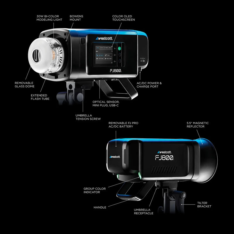 Westcott FJ800 Touchscreen Strobe 800Ws with FJ Pro AC/DC Battery
