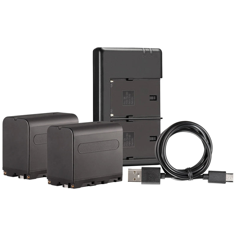 Westcott NP-F970 Dual Battery Pack with Charger (7.4V 6600mAh 48.8Wh)