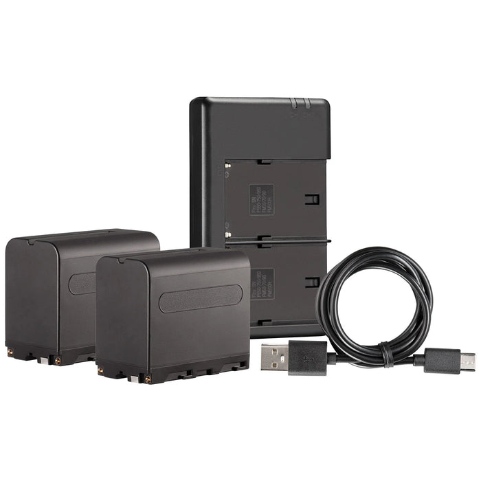 Westcott NP-F970 Dual Battery Pack with Charger (7.4V 6600mAh 48.8Wh)