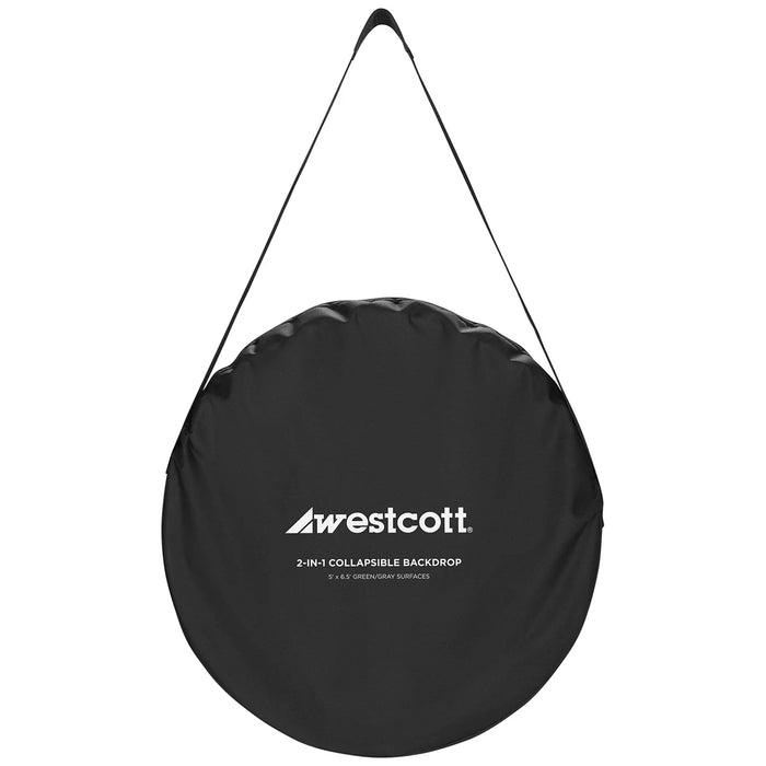 Westcott Collapsible 2-in-1 Grey & Green Screen Backdrop 5' x 6.5'