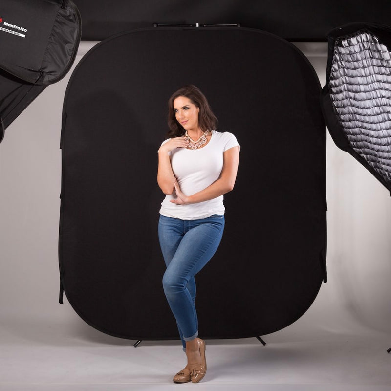 Manfrotto Plain Collapsible Background 1.5 x 1.8m Black/White