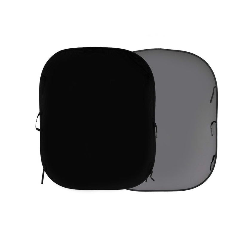 Manfrotto Plain Collapsible Background 1.5 x 1.8m Black/Mid Grey