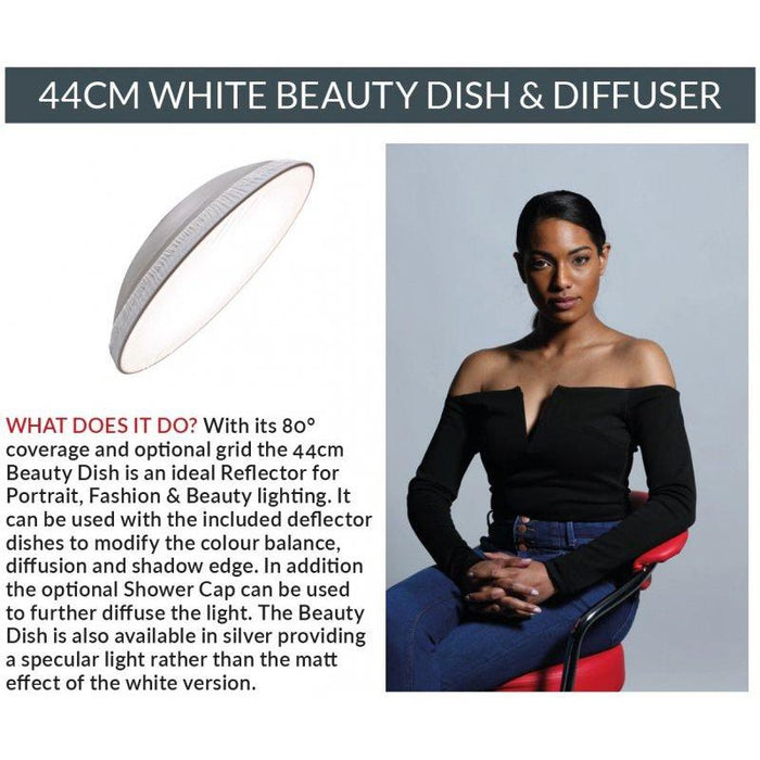 Elinchrom 44cm Beauty Dish White with Deflectors Dark Grey