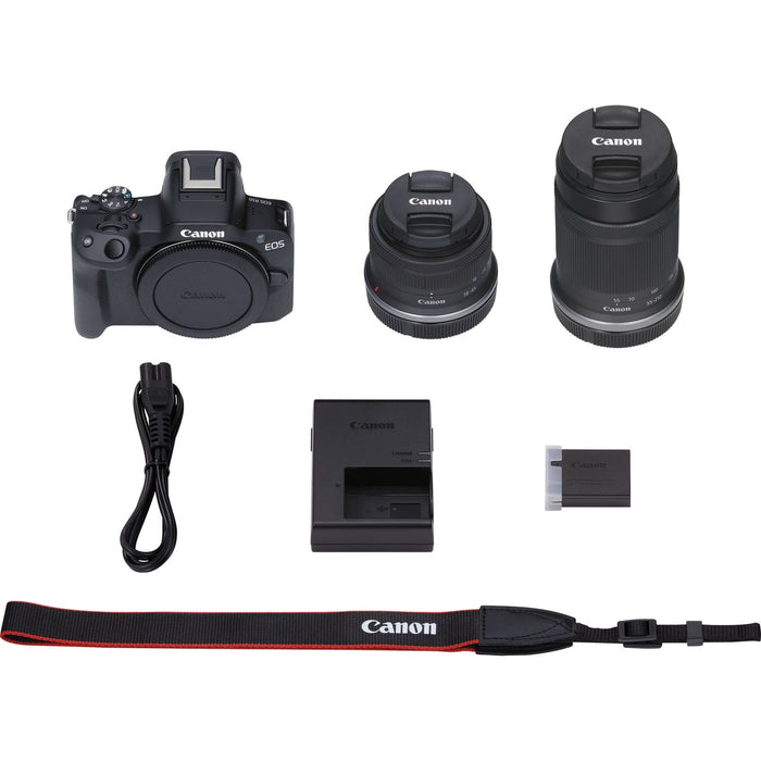 Canon EOS R50 & RF-S 18-45mm + RF-S 55-210mm f/5-7.1 IS STM Lens Kit