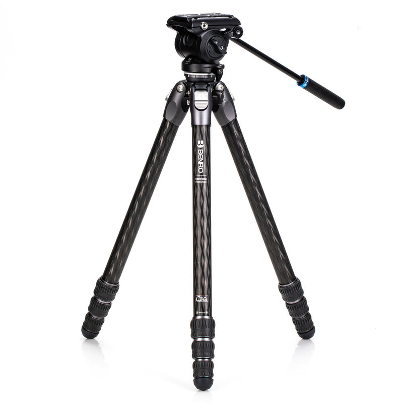 Benro Tortoise 34CLV Carbon Fibre Series 3 Columnless Tripod with Leveling Base and S4PRO Video Head