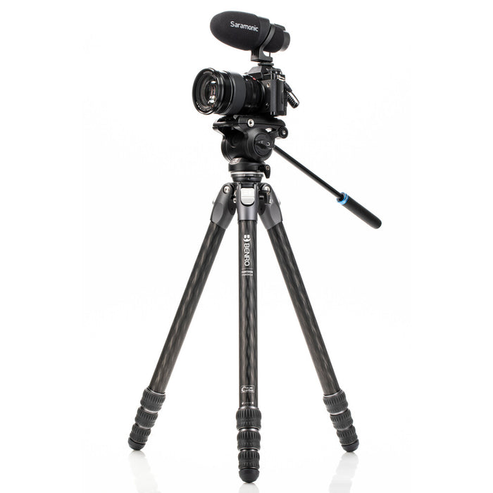Benro Tortoise 34CLV Carbon Fibre Series 3 Columnless Tripod with Leveling Base and S4PRO Video Head