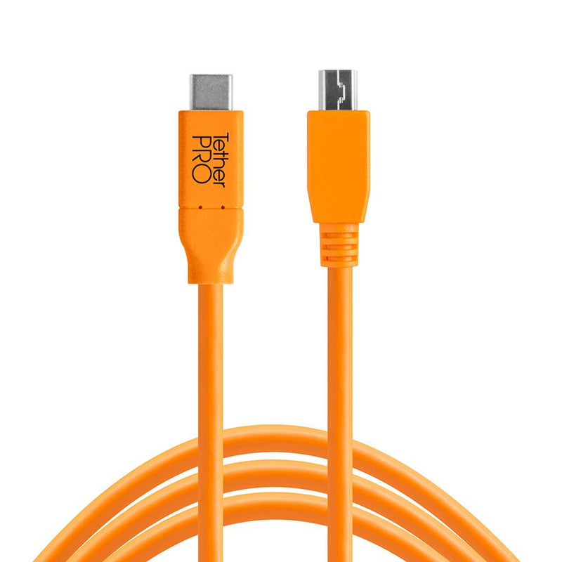 Tether Tools TetherPro USB-C to Mini-B 5-Pin 15' (4.6m) Cable Orange