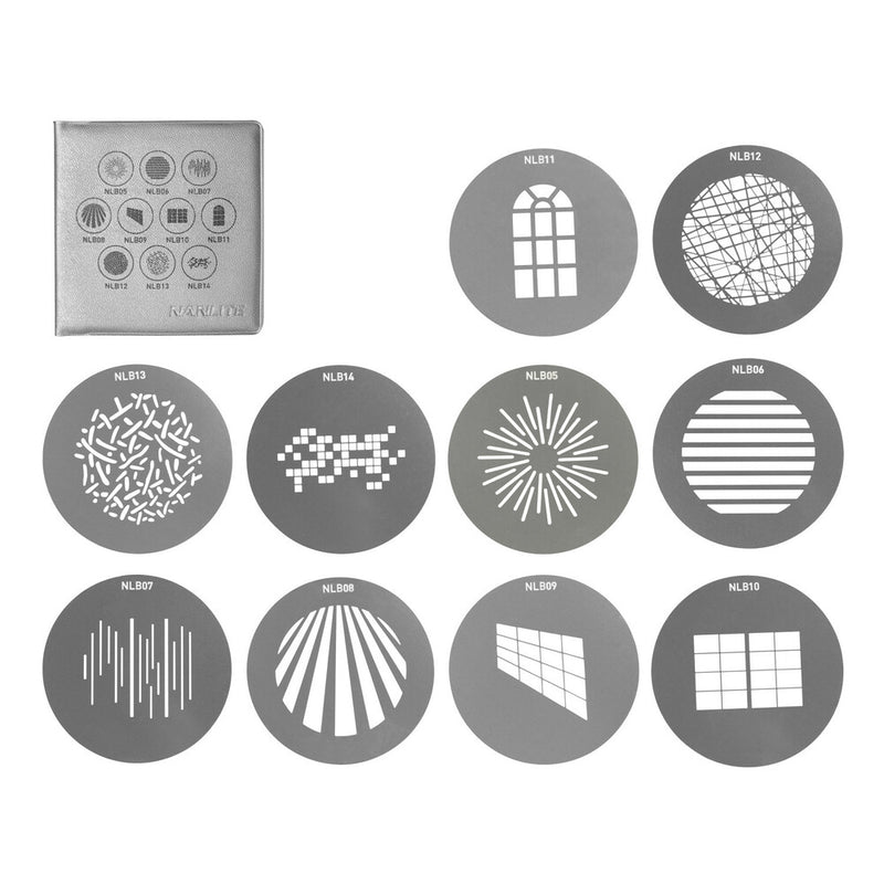 NanLite 10 Piece Gobo Set 1 for Bowens Mount Projection Attachment (Size B)