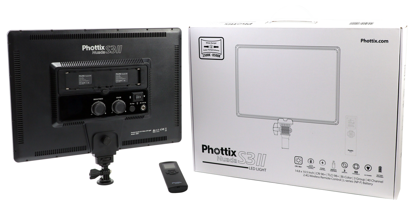 Phottix Nuada S3 II Bi-Colour Video LED Light with Remote — The