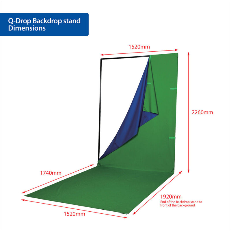 Phottix 4-Colour Q-Drop Collapsible Backdrop Kit 1.5m x 2.26m