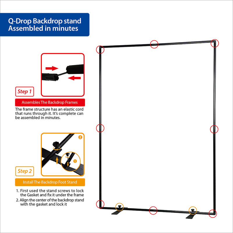 Phottix 4-Colour Q-Drop Collapsible Backdrop Kit 1.5m x 2.26m