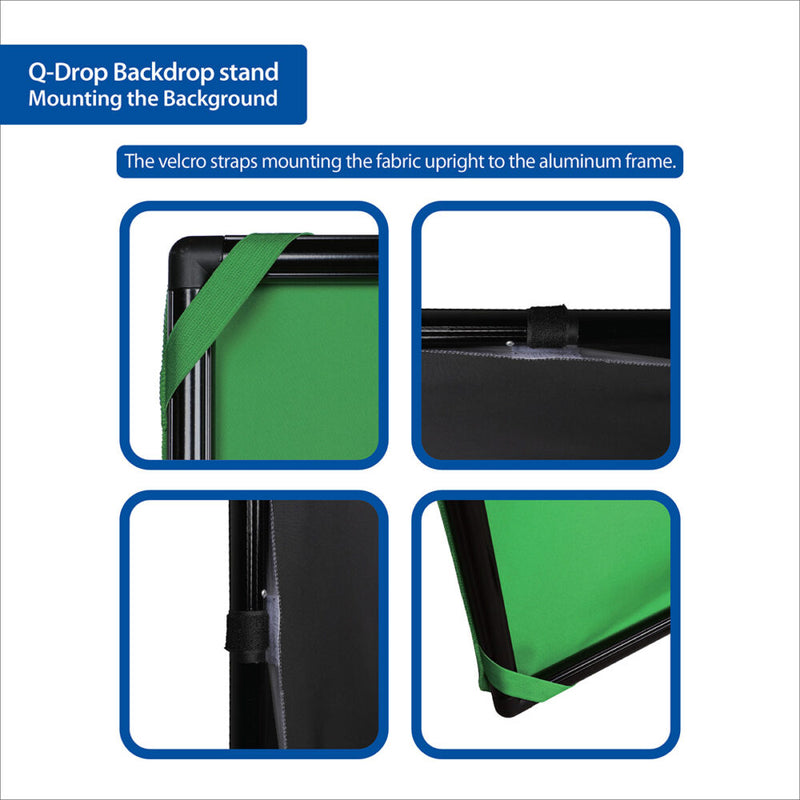 Phottix 4-Colour Q-Drop Collapsible Backdrop Kit 1.5m x 2.26m