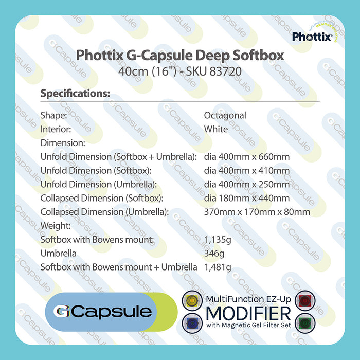 Phottix G-Capsule Multi-Function Softbox Deep 40cm
