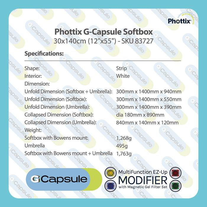 Phottix G-Capsule Multi-Function Softbox 30x140cm