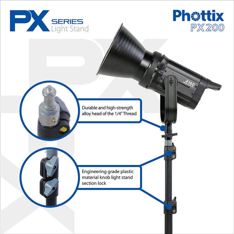 Phottix PX-200 Light Stand 200cm Charcoal Black