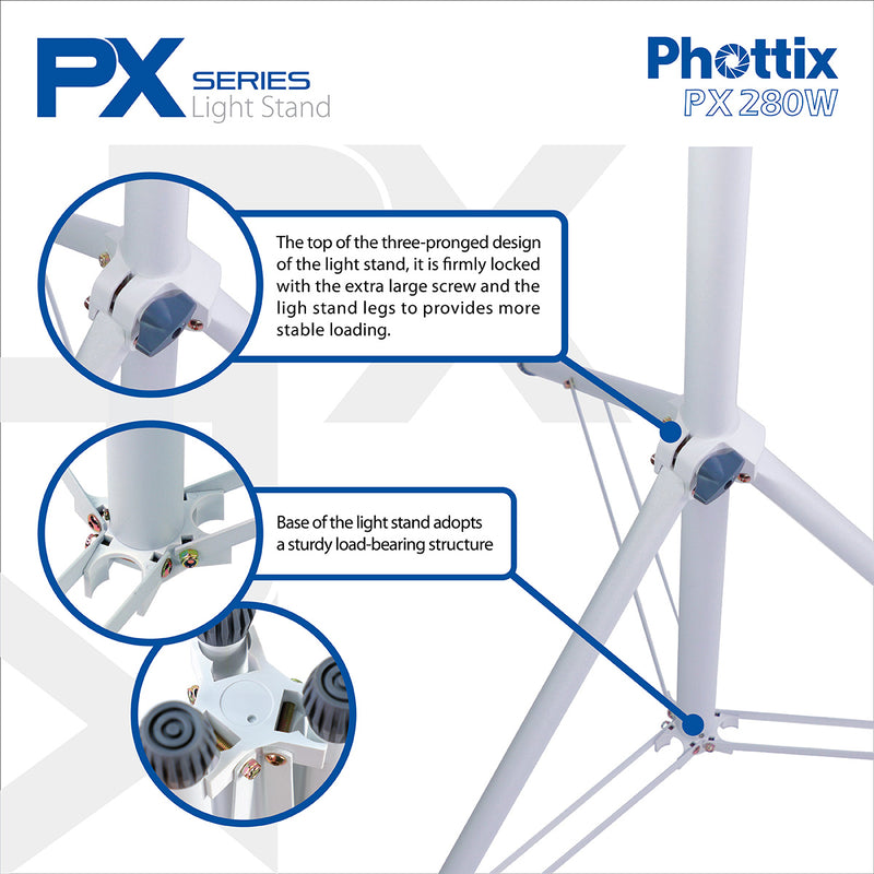 Phottix PX-280W Light Stand 280cm Pearl White