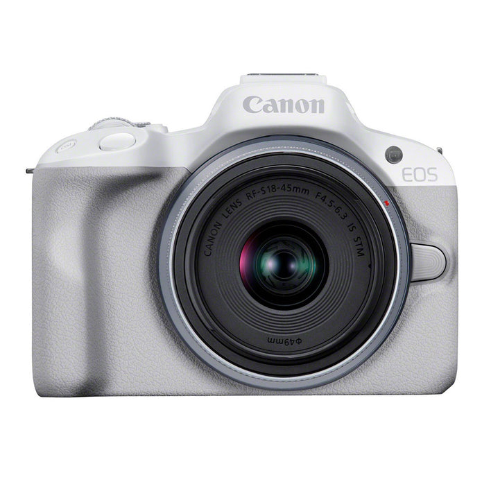 Canon EOS R50 & RF-S 18-45mm Lens White