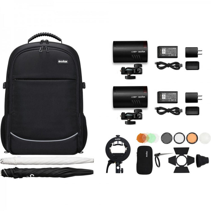 Godox AD100Pro TTL Flash Two Head Backpack Kit