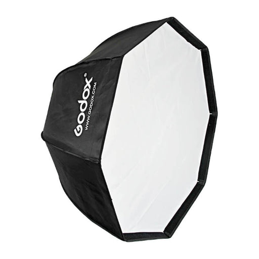 An image showing the Godox 95cm Foldable Octagonal Softbox from the side.